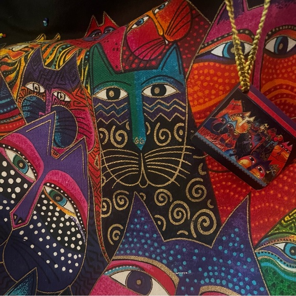 Laurel Burch - Fantasticats - Cat Canvas Tote Bag - Excellent Condition - Picture 6 of 8